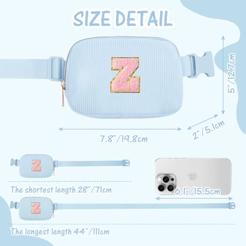 Image of Gitus Birthday Gifts for 10 11 12 13 14 15 16 Year Old Girls Personalized Gifts for Women Initial Fanny Pack Crossbody Bag Belt Bag Cute Preppy Stuff for Teen Girls Teenage Girl Gifts (Icing Blue-Z)