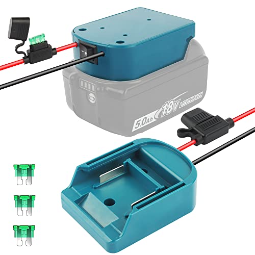 ZLWAWAOL Power Wheel Adapter with Fuse & Switch, Battery Adapter for Makita 18V Lithium Battery, with 14 Gauge Wire,Power Convertor for DIY Ride On Truck,RC Toys,Robotics and Work Lights