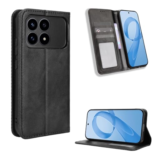 Kukoufey Compatible with REDMI K90 Phone Cases,PU Leather Flip Phone Protective Cover Compatible with Xiaomi Redmi K90 5G 2510DRK44C Case Black
