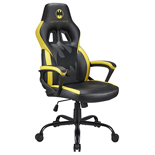 Subsonic – Chaise Gaming Batman – Fauteuil de Bureau Ergonomique avec Mousse Haute Densité, Mécanisme à Bascule et Accoudoirs Confortables – Hauteur Réglable – Noir