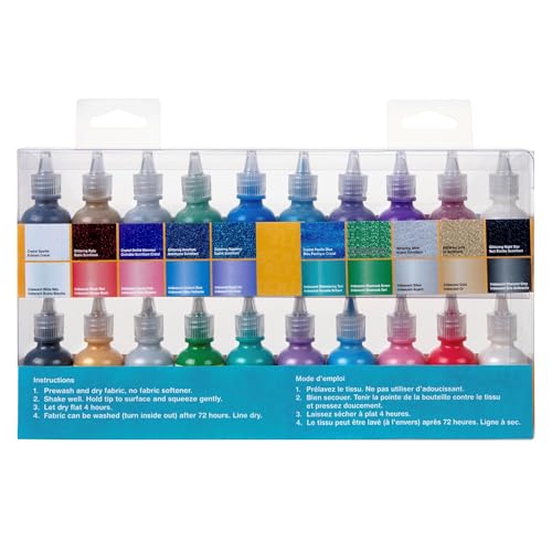 Bulk Buy: Scribbles Glitter 3D Paint Glitter - Pack of 20 Glitter, Nontoxic & Permanent Dimensional Paints for Fabrics, T-shirts, Backpacks, Posters, Glass, Wood and More - Image 2
