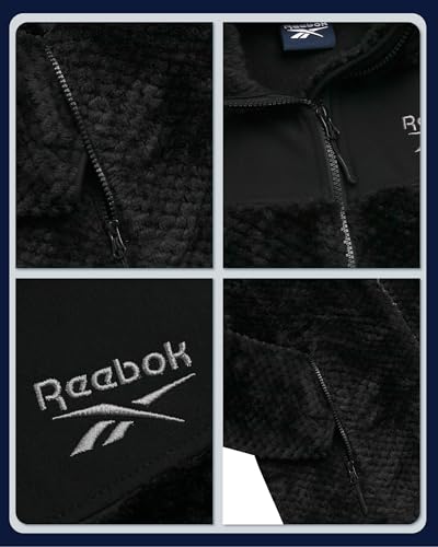 Reebok Womens Jacket - Soft Snow Zip Up Fleece Jacket Insulated Hooded Outerwear Winter Coats for Women with Pockets (S-XL)3