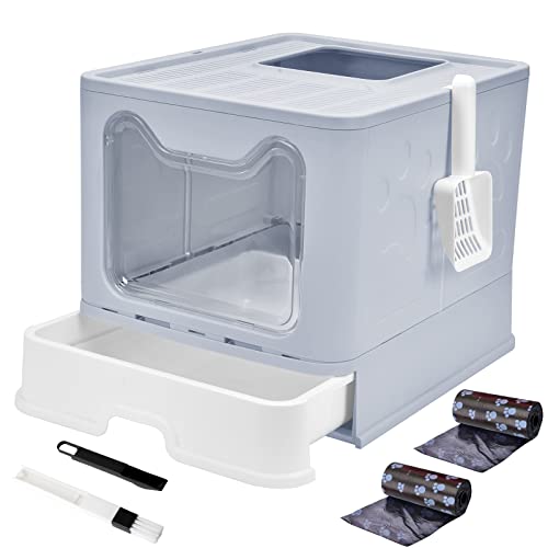 Arenero cubierto plegable para gatos con tapa miniatura 1