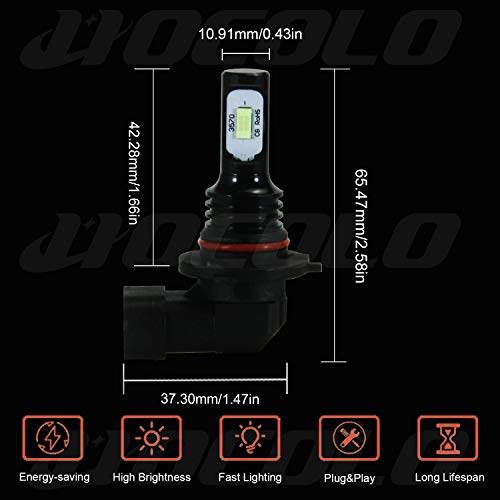 HOCOLO B Ice Blue White Fog Light DRL 8000K 6000K LED Bulbs-H7 H8 H3 H4 H1 9005 9006 880 881 2504 (B-9006-Fog, Ice Blue 8000K) - Image 4