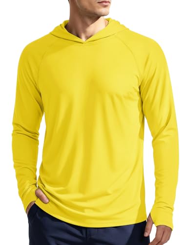 Image of KEFITEVD Men's Sun Hoodie Long Sleeve Fishing UPF 50+ SPF Quick Dry Shirts