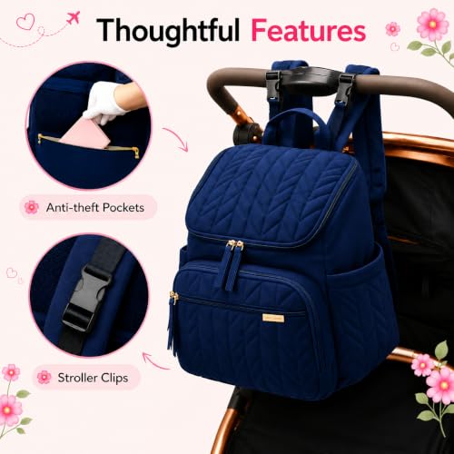 Image of Baby Diaper Bag | Diaper Bag for Mothers For Travel | Baby Bags For Mothers Carry | Baby Diaper Bag For Mother For Travelling |Quilted Lugguage Nappy Handbags