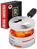 M. ROSENFELD Smokebox Shisha Kopf - Heat Management Shisha Sieb Aufsatz Mit Doppelring-boden, Windschutz, Spart Shisha Kohle Für Alle Gängigen Köpfe Geeignet Shisha Phunnel Kopf Schwarz Metall Silber