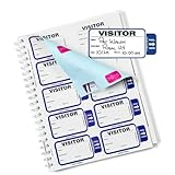 Threshold Tab-Expiring Visitor Badge Sign-in Book (500 Badges) | Name Tag Stickers | Hospital, Office & Secretary Supplies | School Visitor Passes | Visiting Tag for Hospital | Expiring Badges