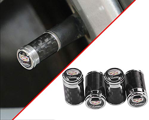 DEFTEN 2019 The New Carbon Fiber Sports Style Car Tire Wheel Valve stem caps Fit for Cadillac SRX XTS ATS CTS CT6 EXT ATS XT4 XT5 XT6 All Model 4-pcs