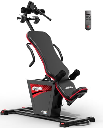 HARISON Inversion Table, 2026 New Strength Training Inversion Table for Back Pain Relief Equipment w/Remote Control, Reversible Ankle Holders, Easy Assembly, Heavy Duty up to 300lbs