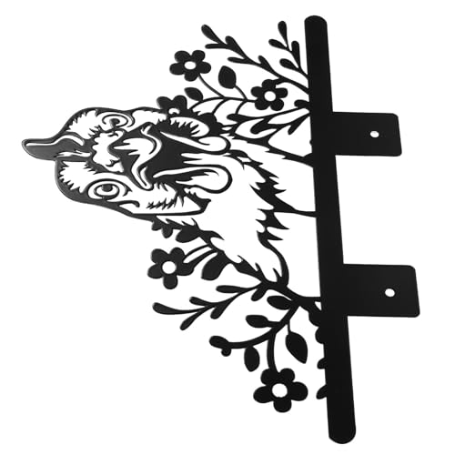 Image of Ciieeo Metal Chicken Stake Garden Animal Stake Black Iron Decorative Hollowed Pattern Lawn Decor for Garden and Road Side,