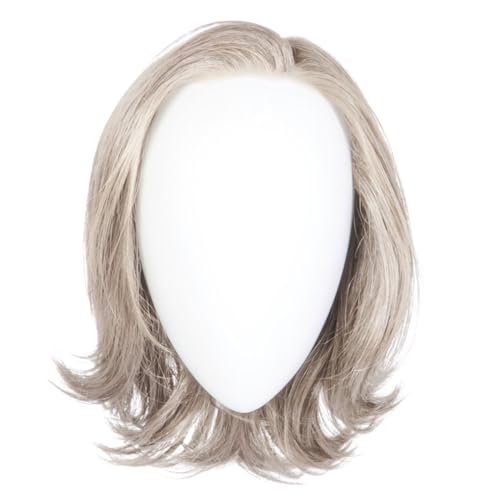 Raquel Welch Take A Bow Chin Length Layered Wig With Hand Tied Base by Hairuwear, Petite Average Cap, RL56/60 Silver