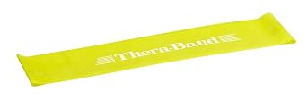 THERABAND Resistance Band Loop, Professional Latex Mini Band for Lower Pilates, Crossfit, Yoga, Stretching, Physical Therapy, Strength Training without Weights, 8 Inch, Yellow, Thin, Beginner Level 1