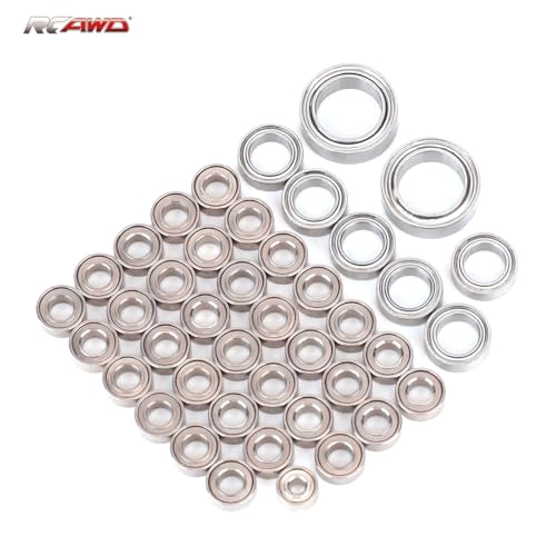 Image of RCAWD for Hobbyplus Arktos Ball Bearing Kit Upgrades, 42pcs Steel RC Bearing for HB 1 /18 CR-18P 6X6 Upgrades Parts Sliver