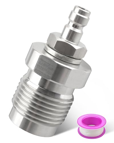 FurnyQuaint DIN Valve Scuba Adapter Paintball Scuba Fill Station with 8mm Quick Disconnect Fitting Stainless Steel Material with Seal Tape