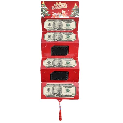 Bolsa porta billetes de Navidad | Cartera de papel con 7 compartimentos – Bolsa porta dinero de Navidad – para recoger viajes bajo el árbol mesita de noche amigos niños pareja hija e hijo