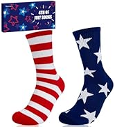 Kannove American USA Flag Socks for Women Men, Patriotic Red White and Blue Stars & Stripes Acces...