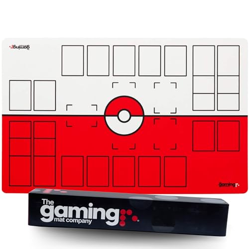 The Gaming Mat Company Tapis GMC Classic Rouge et Blanc pour Pokemon – Tapis de Jeu Compatible 2 Joueurs pour Jeu de Cartes à Collectionner – Tapis de Jeu...