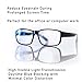 Clear Daytime Blue Light Blocking Computer Fitover Glasses, Nylon Frame, Fits Over Prescription Glasses, Reduces Eye Strain, Fatigue, and Migraines, 100% UV Block, Premium Case