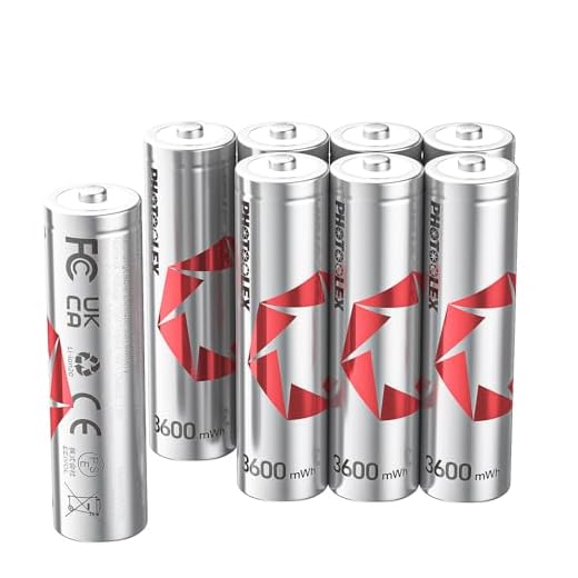 PHOTOOLEX 1.5V Wiederaufladbare AA Lithium Akkus (8 Stück), 3600mWh Lithium Ionen Hochkapazitäts-wiederaufladbar aa akku 1600 + Zyklen Langlebige Wiederaufladbare Doppel A Batterie (Kein Ladegerät