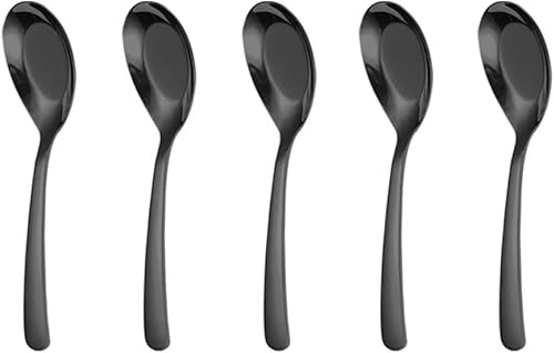 5 cucharas de sopa, cuchara de acero inoxidable, cucharas de acabado de espejo, cucharas de cocina para servir postre, cuchara de café, cucharas de