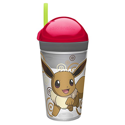 Zak Designs POKC-S113 Zaksnak Toddlerific 8oz Tumbler W-Wrap, 10 oz, Pokemon - Clear