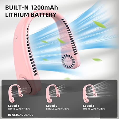 Homesen Ventilador e Ar Condicionado Portátil Ventilador de Pescoço Portátil Ventilador Sem Lâminas