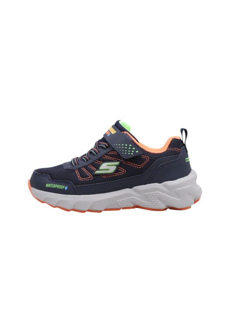 Skechers Boy's Elite Sport Tread Aquavek Sneakers, Navy Synthetic/Textile/Yellow & Orange Tr, 11.5 UK Child