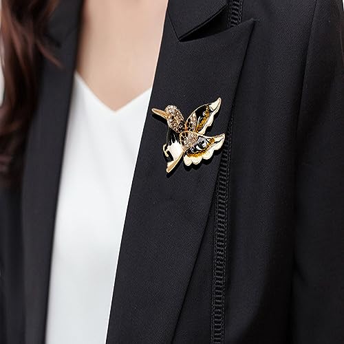 Image of Rhinestone Colorful Enamel Hummingbird Bird Brooch Animal Brooches Pin Jewelry Men Women's for Suit Scarf Dress Pin