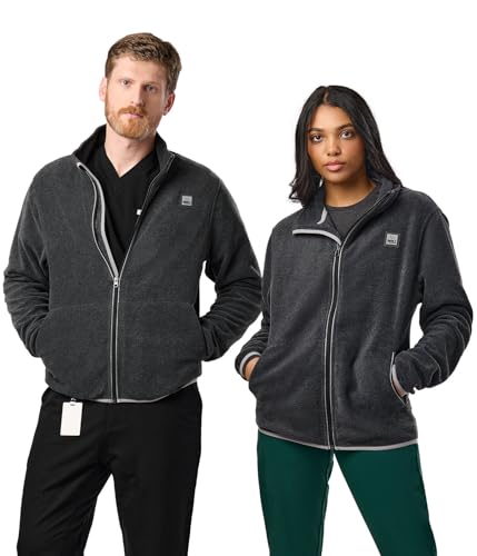 Image of Peelz Jamie Polar Fleece Jacket for Men & Women - Full Zip Unisex Long Sleeve, Soft Fabric & 2 Pockets, Comfort Fit