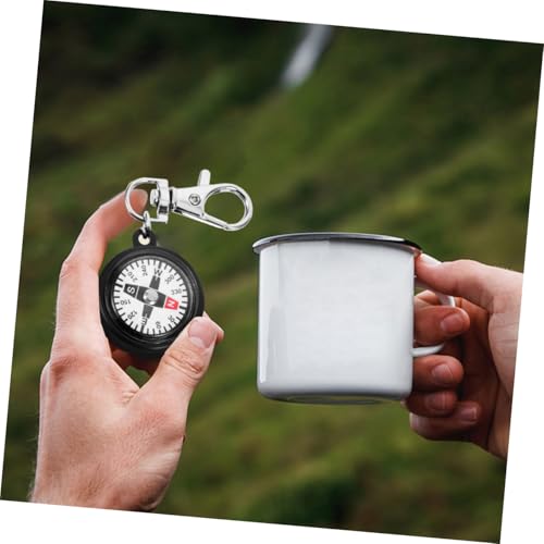 Brújula de bolsillo con llavero de plástico para camping miniatura 7