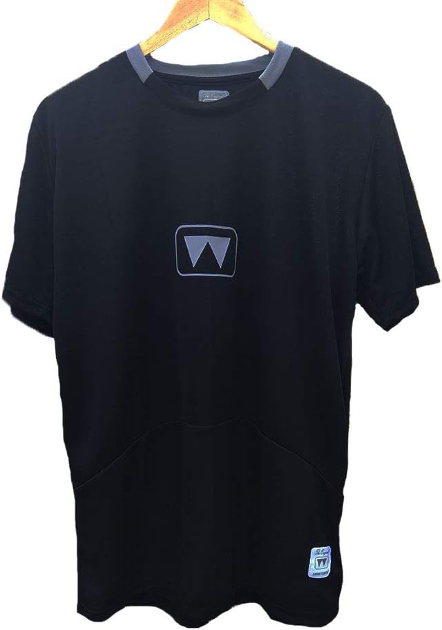 Men's Polyester T-Shirt (Black/Grey Logo)