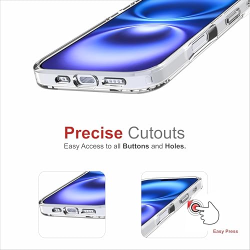 Image of TPU For Iphone Clear Case 16, [Anti-Yellowing Technology] [Military Grade Drop Protection] Shockproof Slim Hybrid Phone Case For Iphone 16 - Crystal Clear