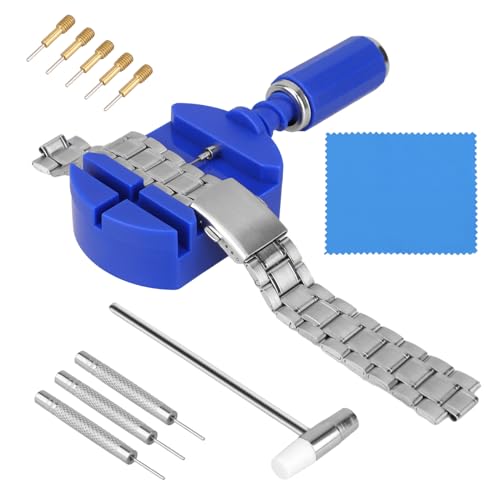 Kit de remoção de elos de relógio, 11 peças, kit de ferramentas de ajuste de pulseira de relógio, re