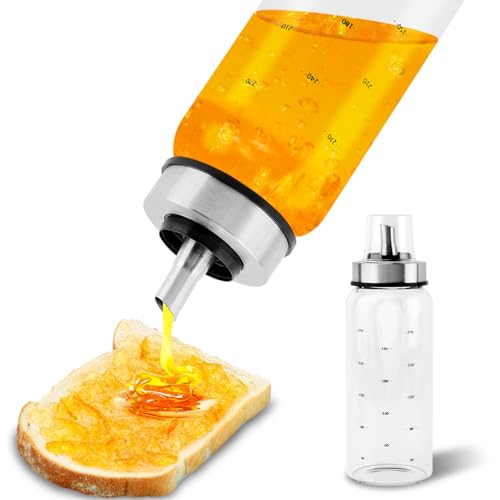 LVOERTUIG Honey Dispenser,Glass Honey Dispenser Pot 10 OZ,Honey Dispenser No Drip,Maple Syrup Dispenser with Silicone Base for Bread,Beautiful Honey Pot,Perfect Honey Container - Image 4