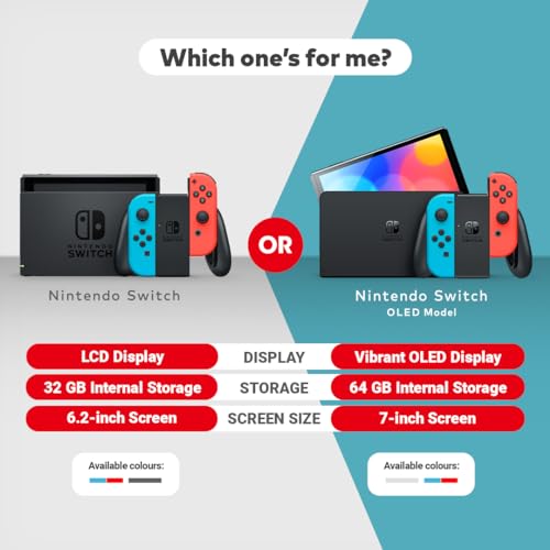 Nintendo Switch Console 32 Go Écran Tactile 6.2" WiFi Bleu Rouge