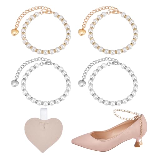 Brides de cheville en acrylique perlé pour talons hauts, lacets amovibles d'exception