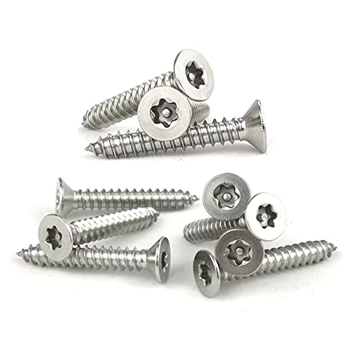 ANSIEDIO Self Tapping Screws Torx Flat Head Wood Screws Stainless Steel Screws, M2.9×9.5mm,100 pcs
