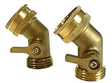 SOMMERLAND Heavy Duty Brass Garden Hose Shut Off Valve (Brass Gooseneck Shut-Off 2PC)