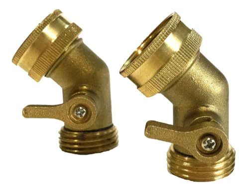SOMMERLAND Heavy Duty Brass Garden Hose Shut Off Valve (Brass Gooseneck Shut-Off 2PC)