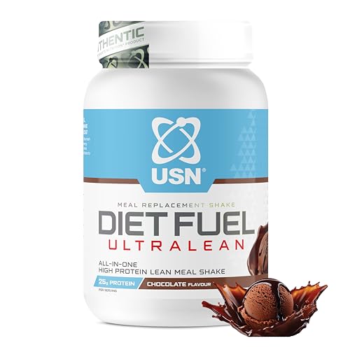 USN Diet Fuel Ultralean Meal Replacement Shake | Chocolate | 1kg with 18 Servings | High Protein, Low Calorie Shake | Calorie-Controlled Diet Support for Weight Loss | 24 Vitamins & Minerals