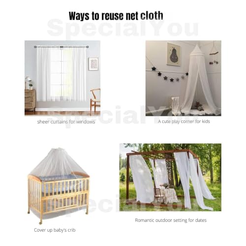 Image of Special You Canopy Tent for Decoration, Canopy for Bedroom, Unstitiched White net Cloth for Decoration 5 mtr Long, Aesthetic Room Decor, Backdrop for Decor