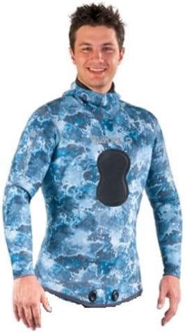 Mares Pure Instinct 3mm Spearfishing Freediving Wetsuit Jacket, Blue Camo, S2 Small