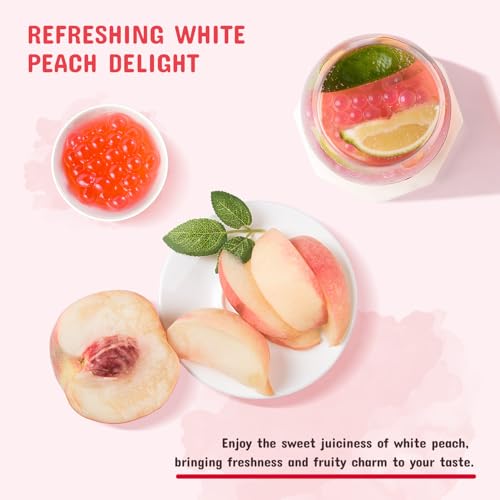 Image of Soeos Peach Popping Boba Pearls, 550g(1.2 lbs)
