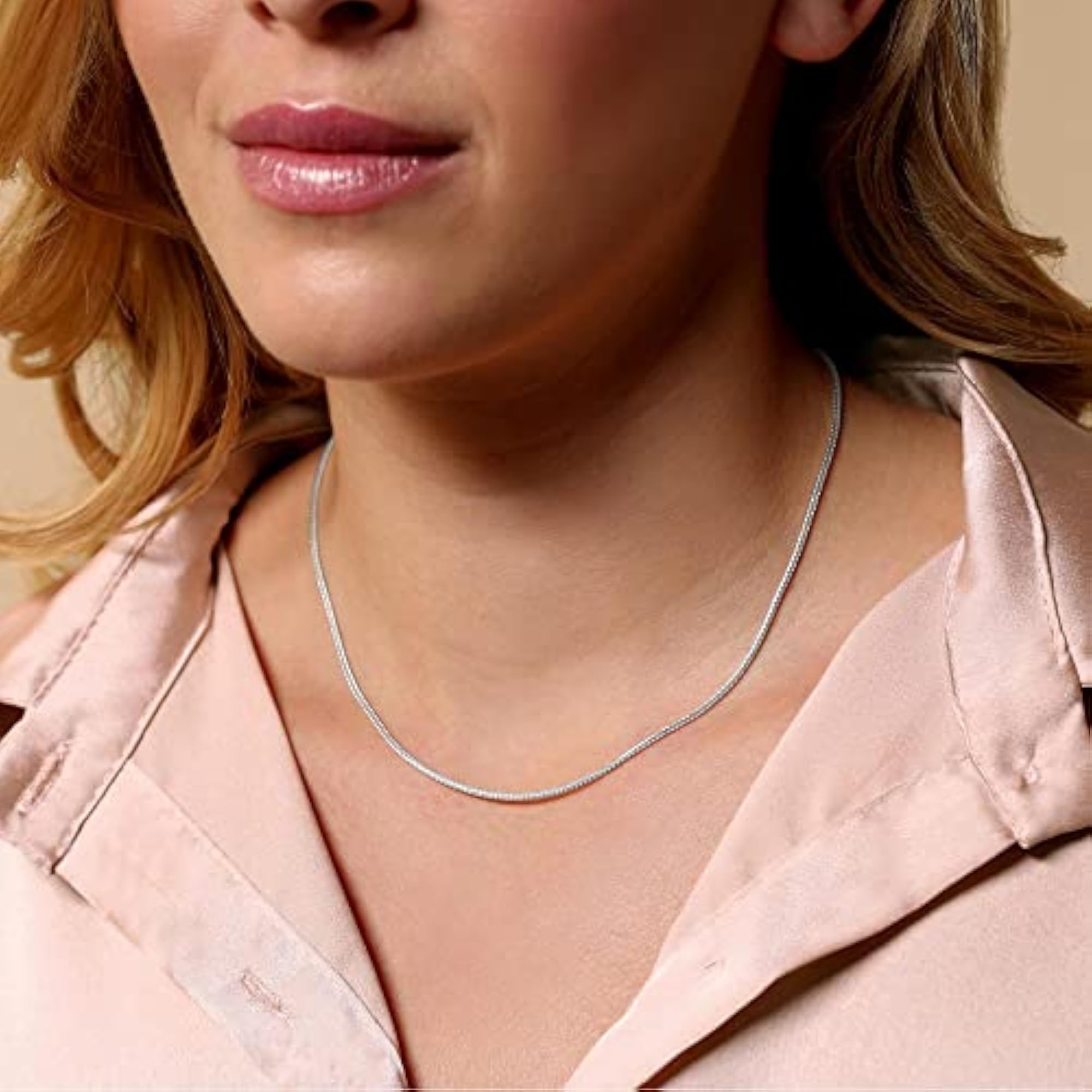 925 Sterling Silver Foxtail Chain Necklace, Unisex Gift