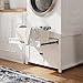 ECACAD Laundry Pedestal for Washer and Dryer, Universal Washing Machine Stand with Laundry Basket Shelf & Storage Shelves, Anti-Vibration, White, 29.1