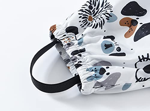 Kids Waterproof Rain Pants Boys Girls Lightweight Reusable Cute Cartoon Toddler Rain Pants Mud (White-E, 7-8 Years)3