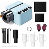 HTVRONT 2 in 1 A200 Pro Kit - Auto Tumbler Heat Press with Attachment, for 15-40oz Tumblers, Blue （with 3 Sublimation Tumbler Blanks