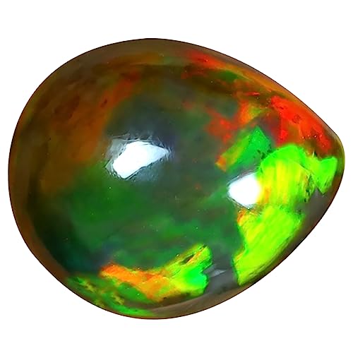 Opale noire naturelle poire de 2.91 ct cabochon éthiopien haut de gamme