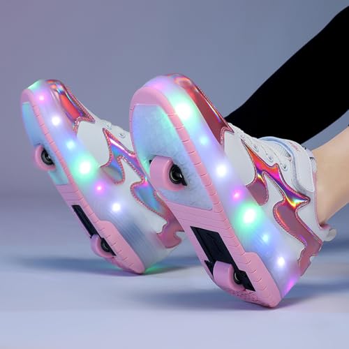 Nsasy Roller Shoes Girls Boys Wheel Shoes Kids Roller Skates Shoes Led Light Up Sneaker Can Charge For Children Christmas Birthday Best Gift thumb #6